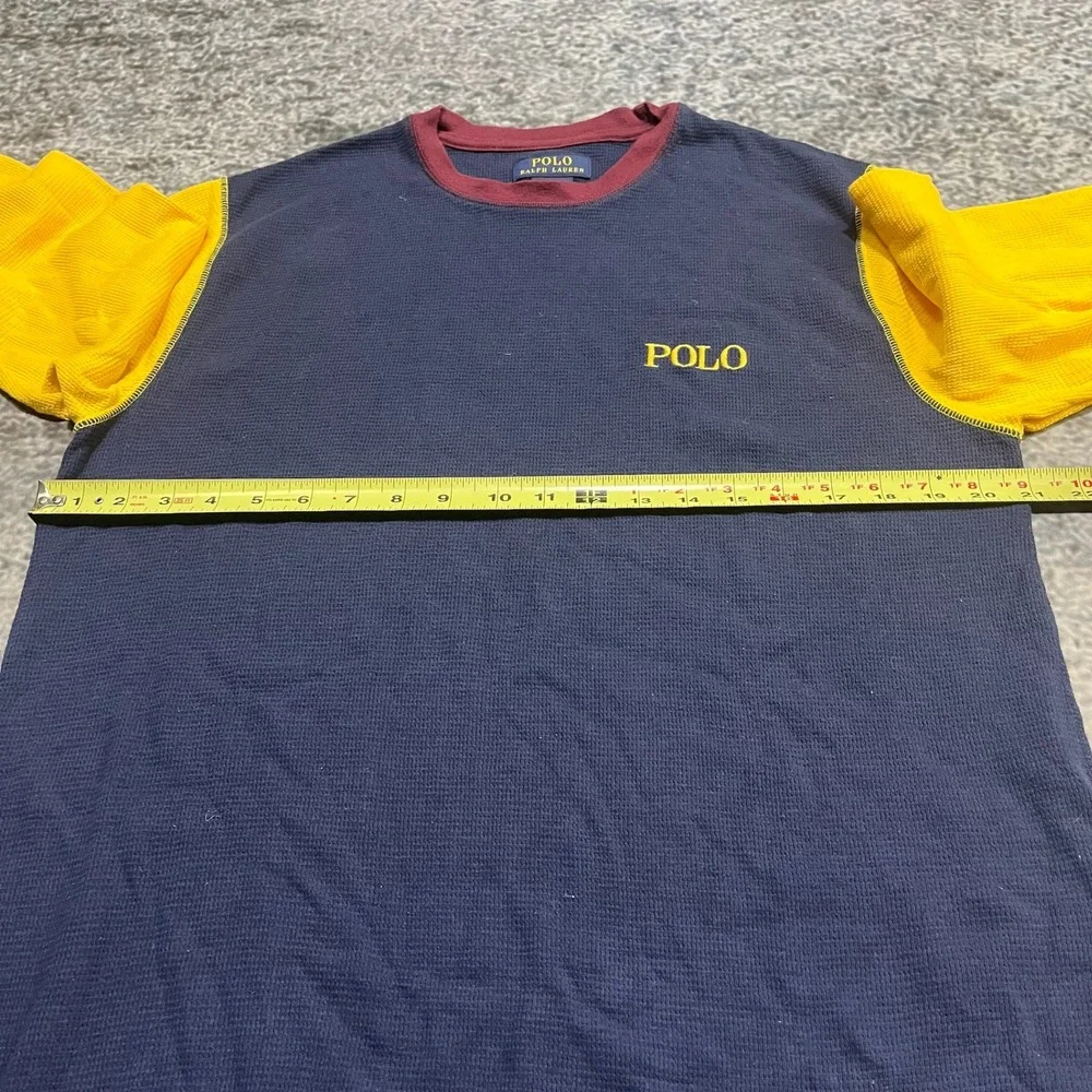 Polo Ralph Lauren Long Sleeve Waffle Thermal Shirt‎ Mens XL Color Block
